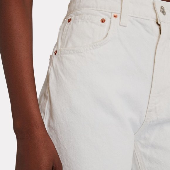 GRLFRND Harlow High-Rise Bootcut Slit Jeans Ivory Silver Strand 26 - Picture 2 of 16